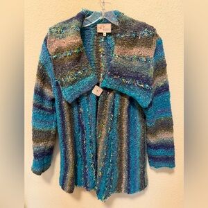 Colorful Striped Knit Cardigan
